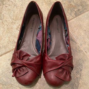 Madden Girl Women's Red Bow Ballet Flats, Size: 9.5